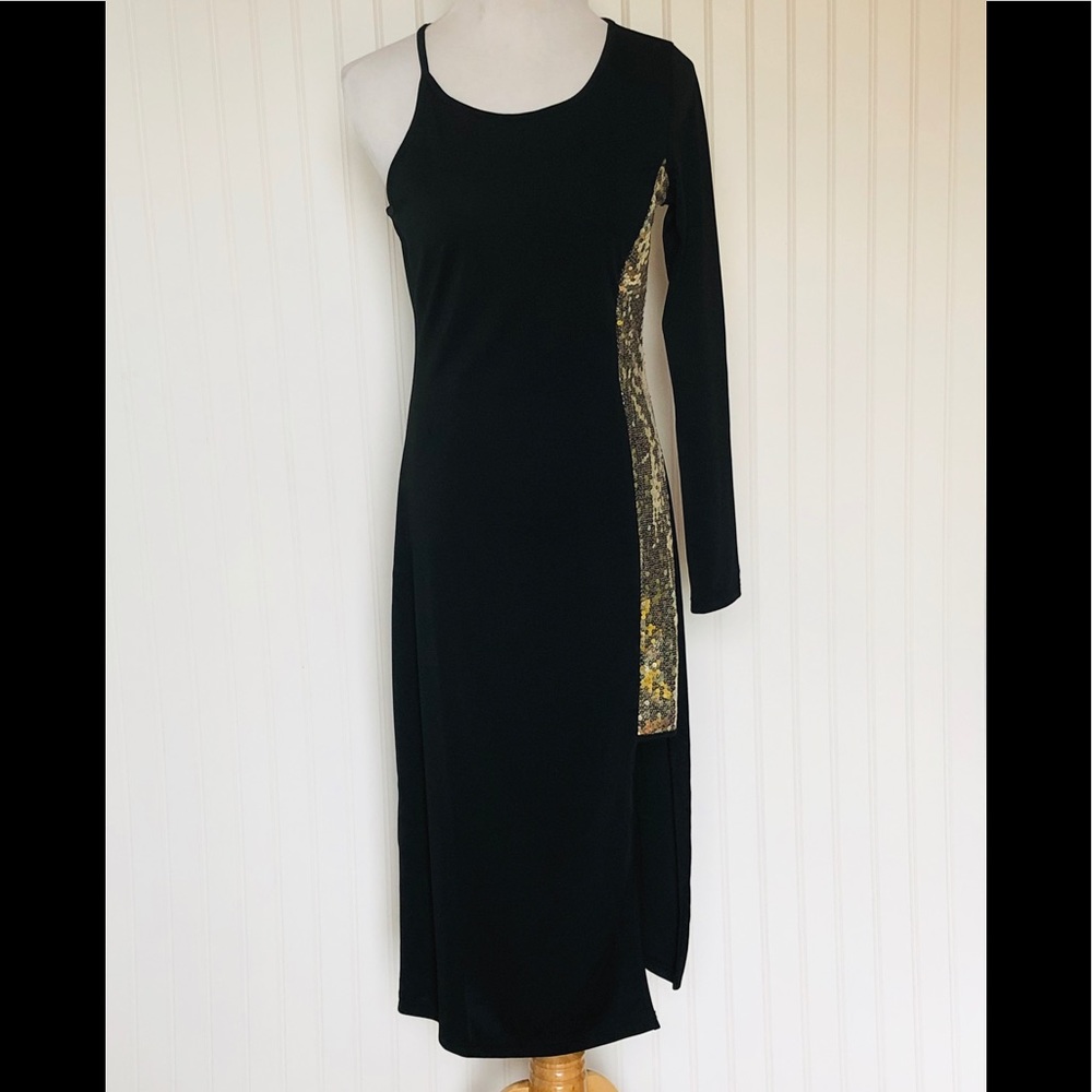 ANGVNS black and gold evening dress NWT